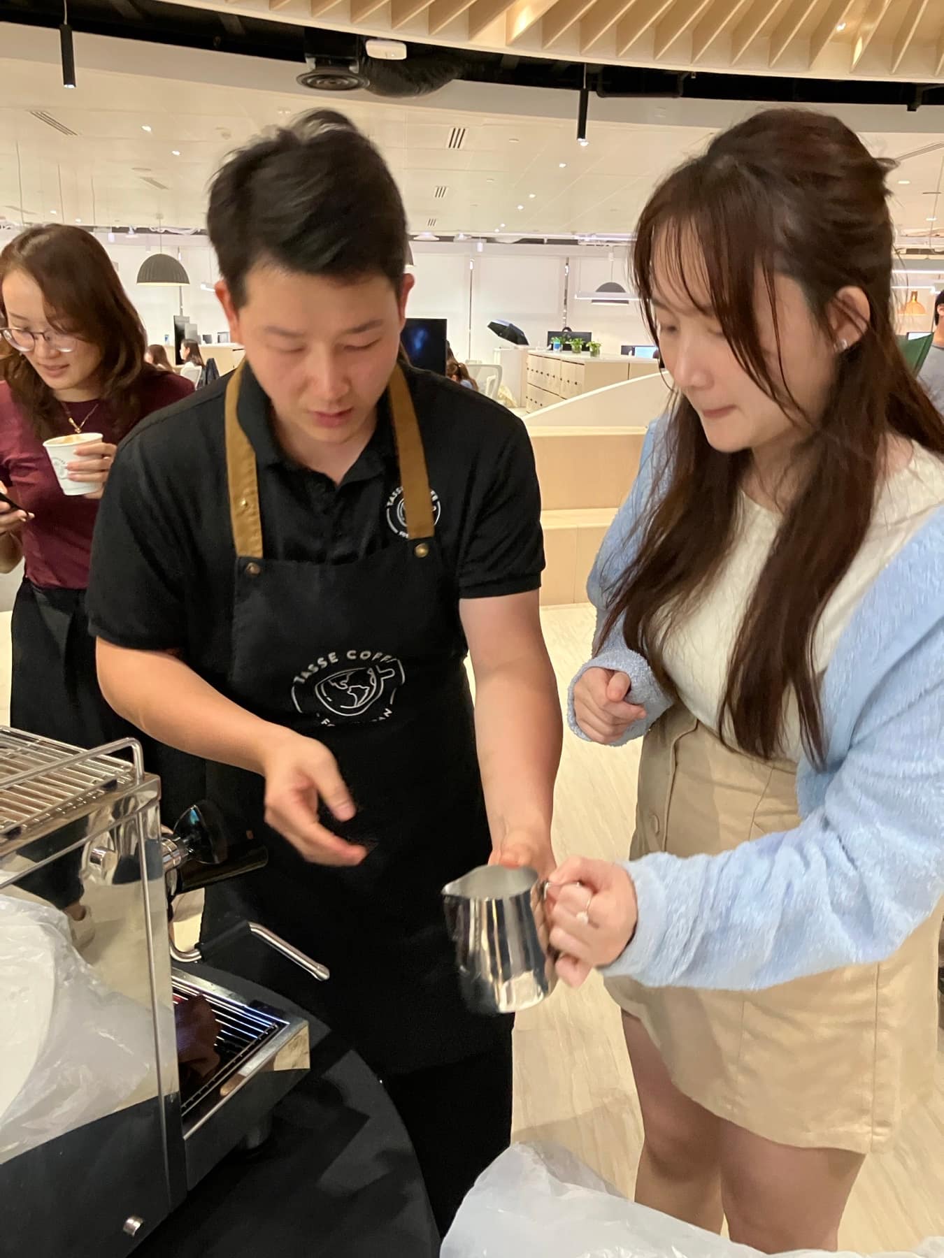 A corporate team building session run by Tasse Coffee at a client office in Hong Kong
